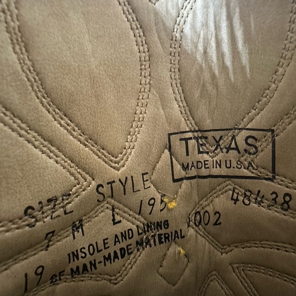 Vintage Texas Country Western Boots Tan Leather Women’s 7M - Made in USA - Picture 9 of 9